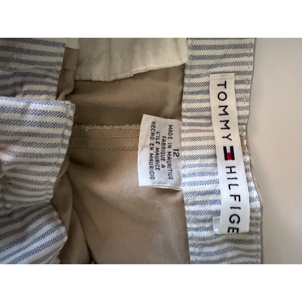 Tommy Hilfiger Womens Chino Shorts Bundle Size 12 Pleated Khaki White Cotton 2Pk - Picture 6 of 10